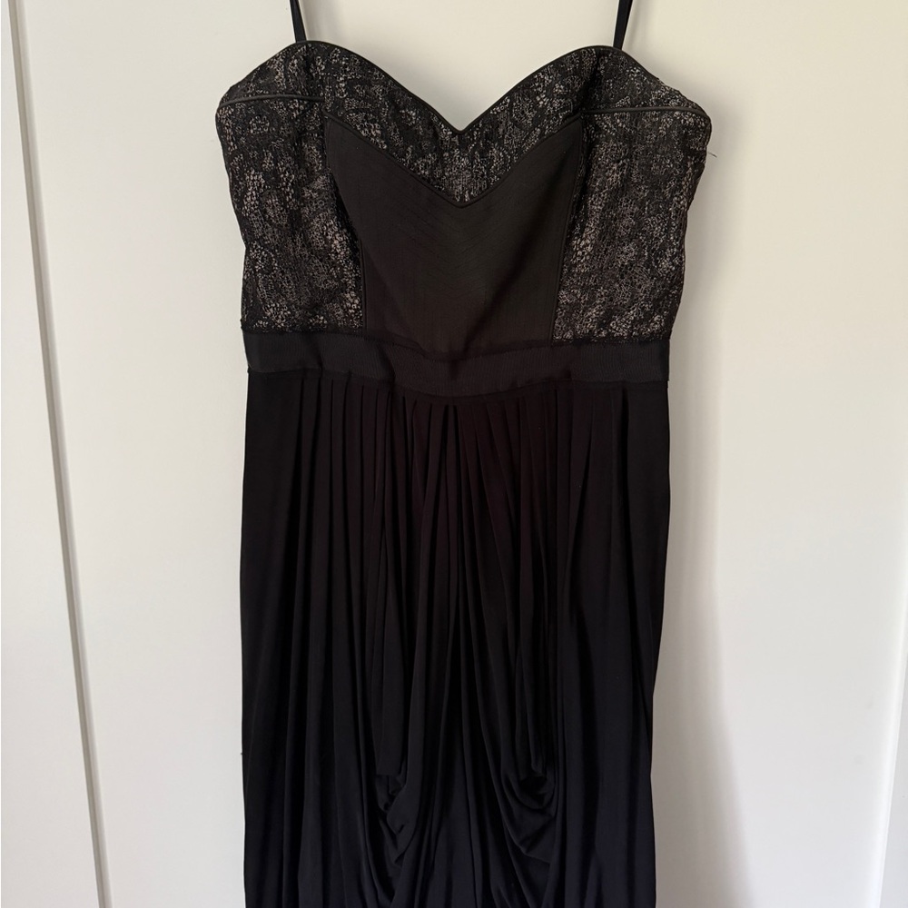 Elegant Black Lace Strapless Dress